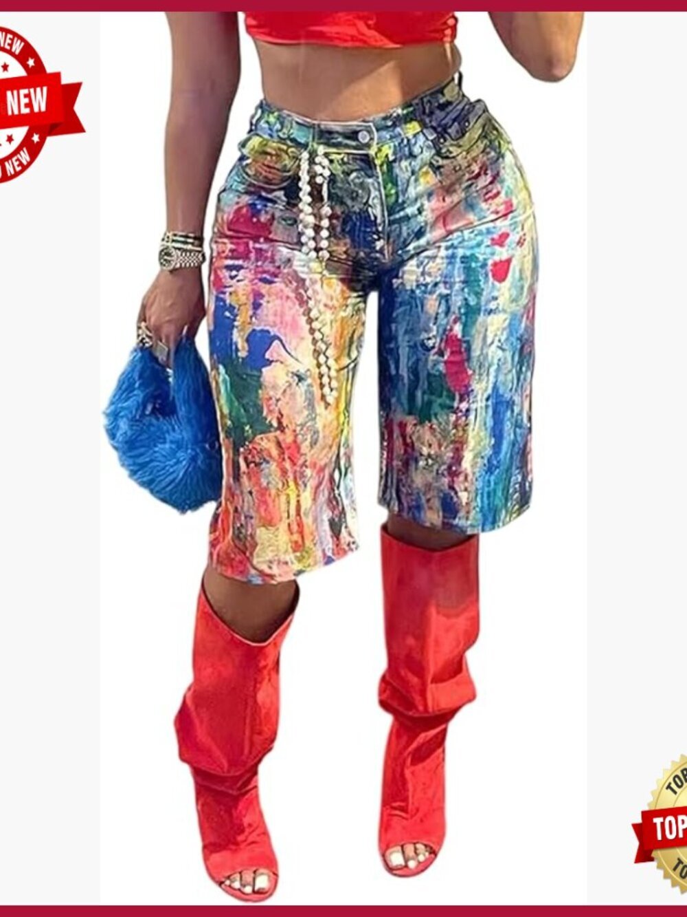 Baggy Printed Wide Leg Bermuda Shorts Tie Dye Streetwear